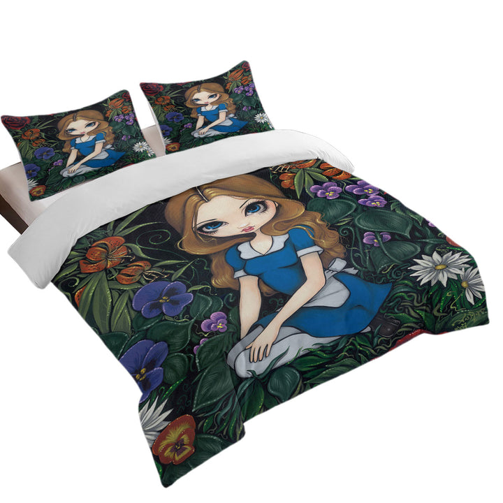 Alice and the Flowers Duvet Cover Queen