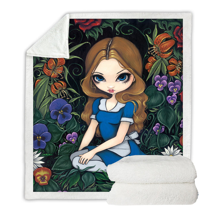 Alice and the Flowers Fleece Blankets