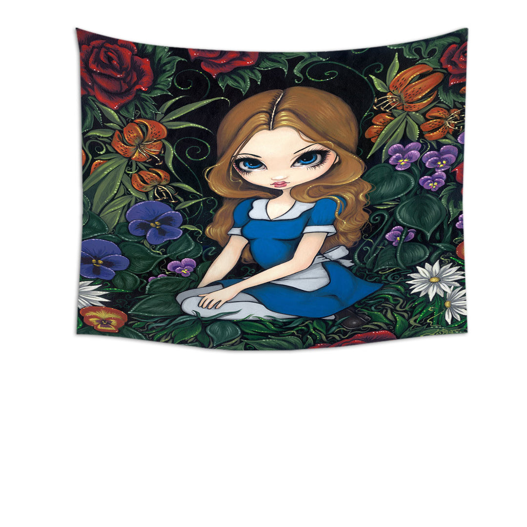 Alice and the Flowers Tapestry Wall Decor