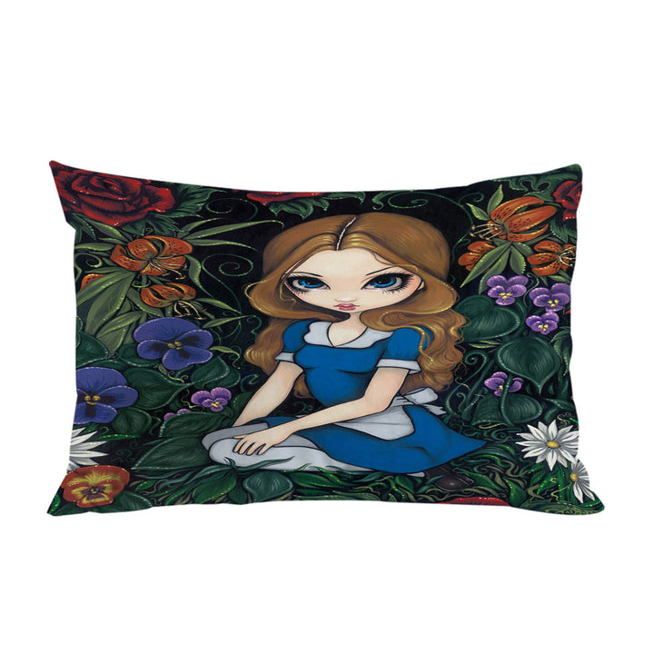 Alice and the Flowers throw pillow case covers