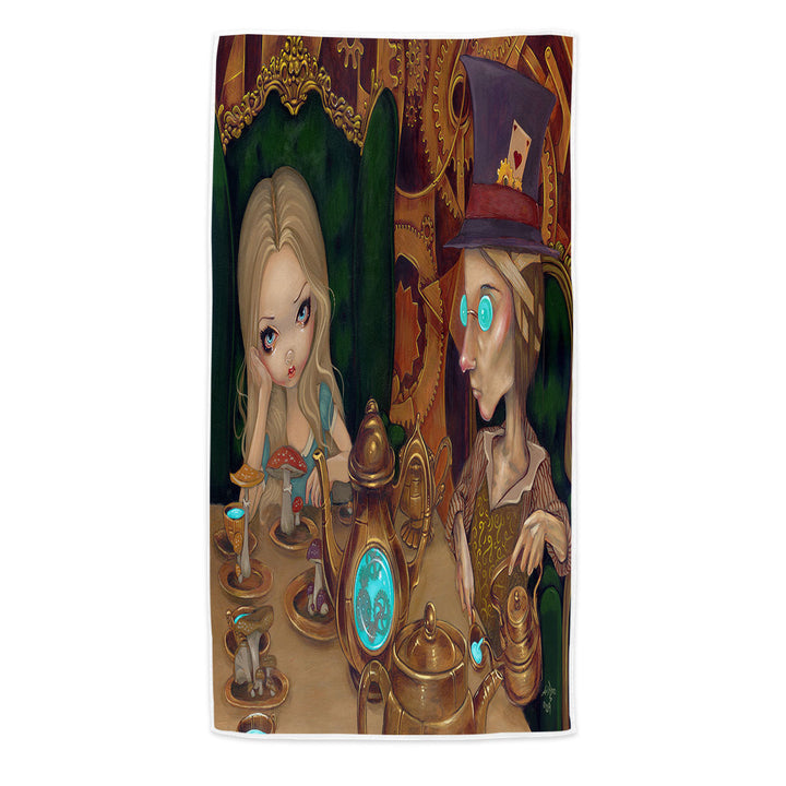 Alice and the Mad Hatter Microfiber Beach Towel