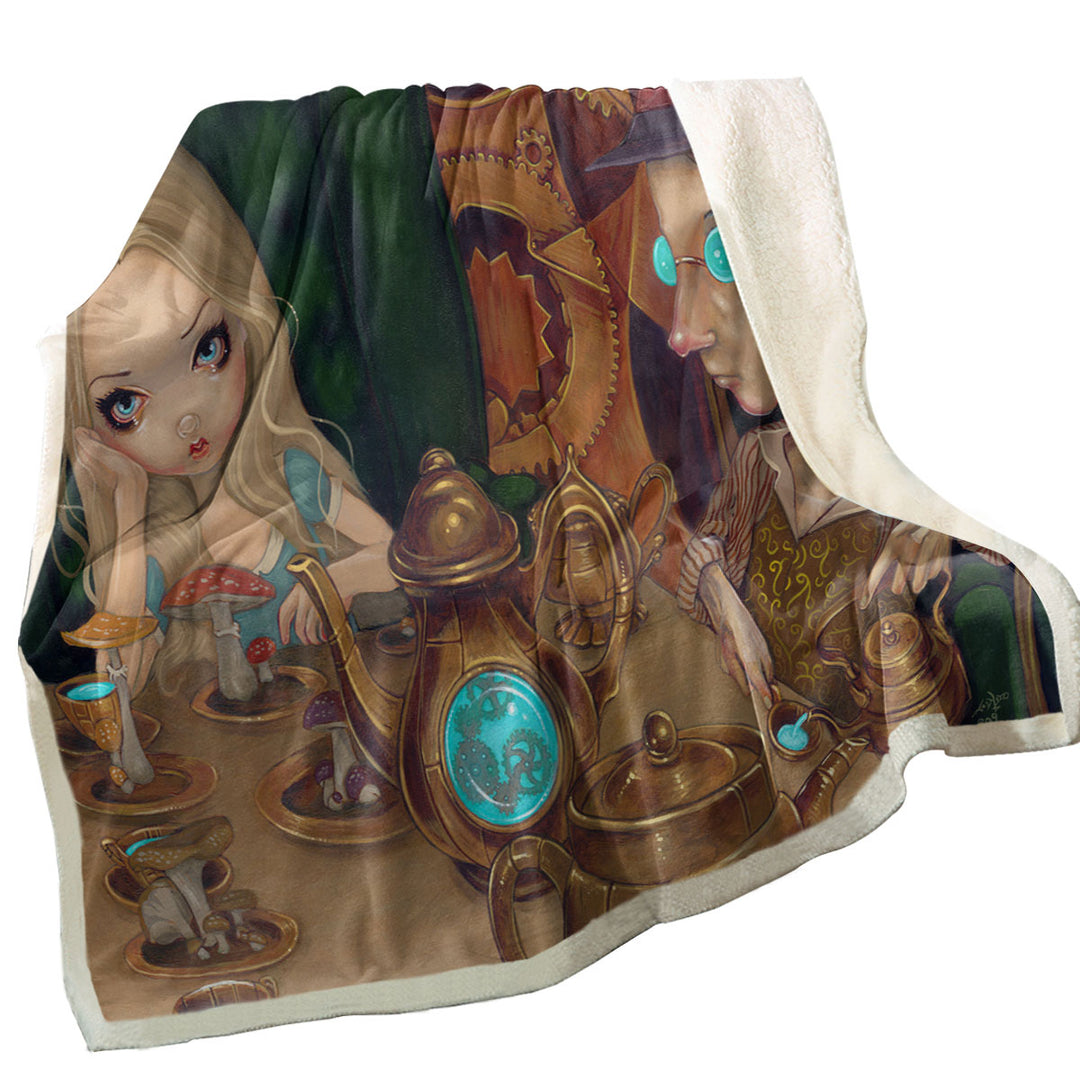 Alice and the Mad Hatter Throw Blanket