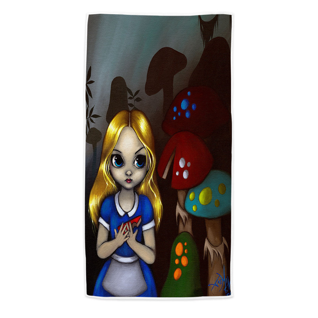 Alice and the Mushrooms Beach Towel