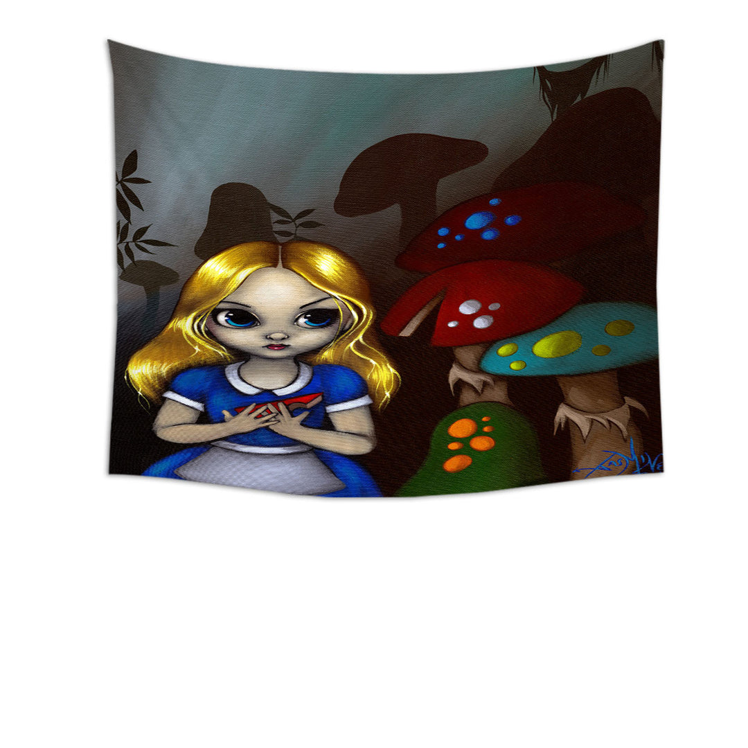 Alice and the Mushrooms Wall Decor Tapestry