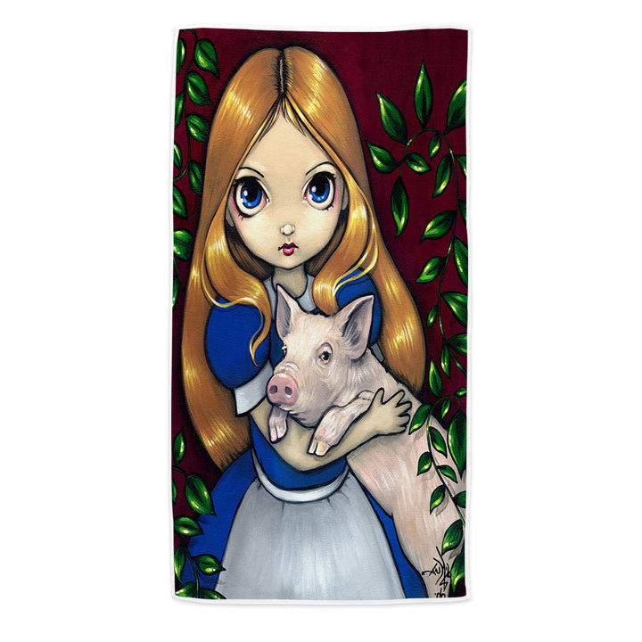 Alice and the Pig Microfiber Beach Towel