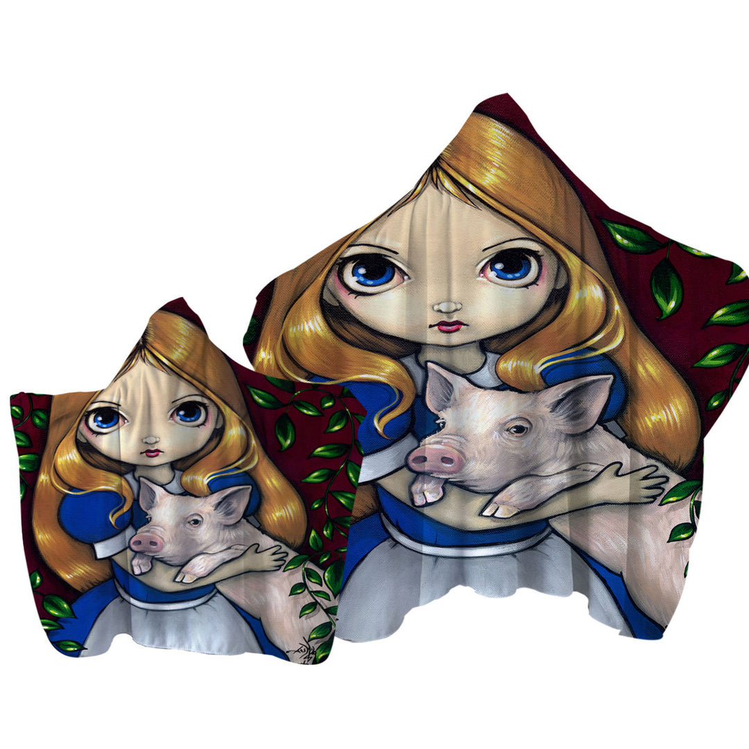 Alice and the Pig Towel Hoodie