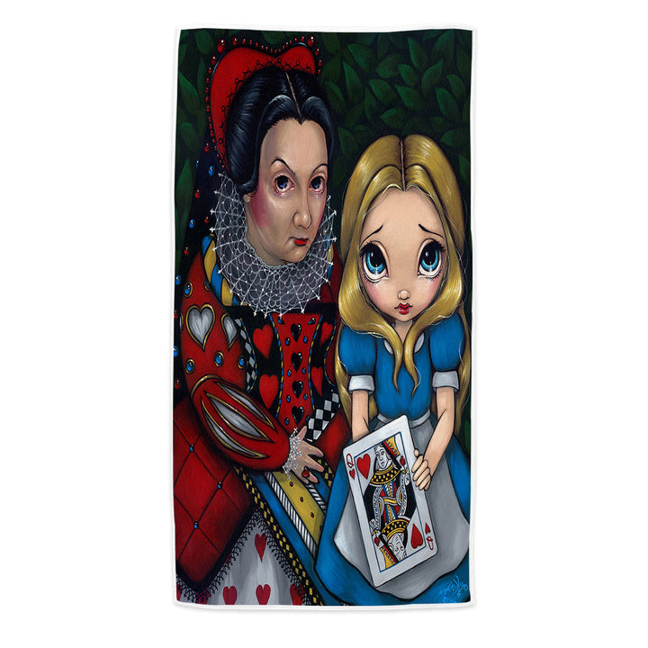 Alice and the Queen of Hearts Beach Towel