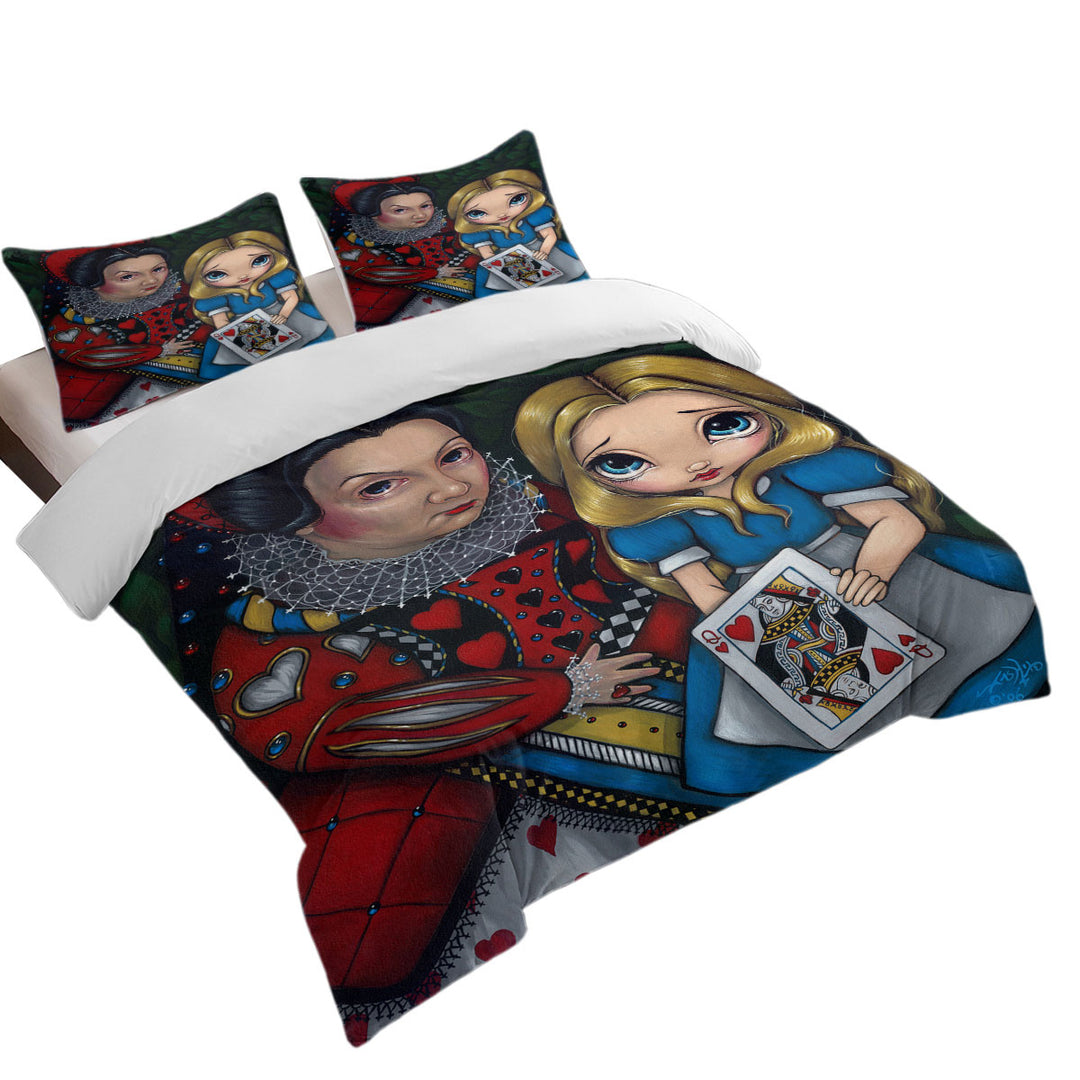 Alice and the Queen of Hearts California King Duvet Cover