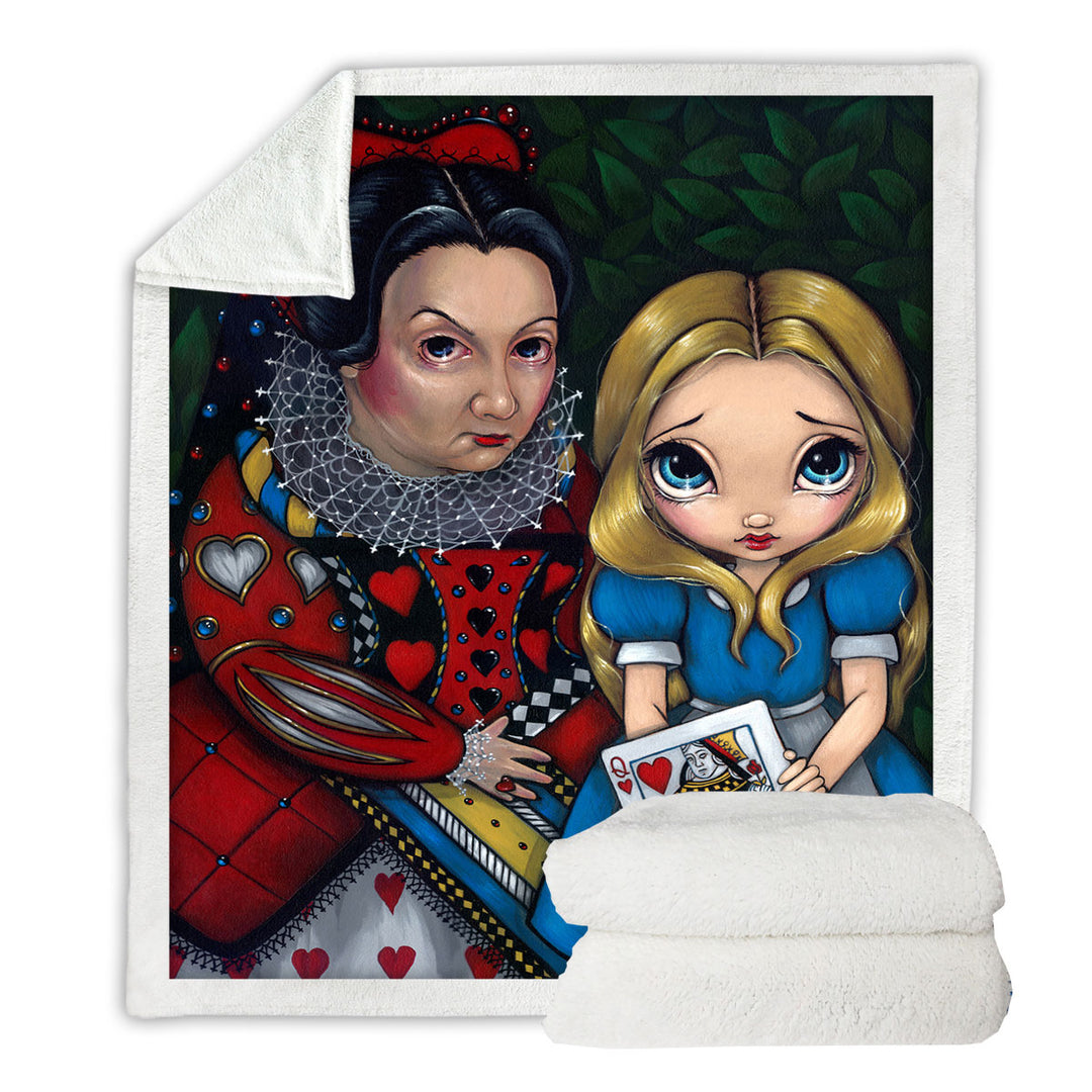 Alice and the Queen of Hearts Fleece Blankets