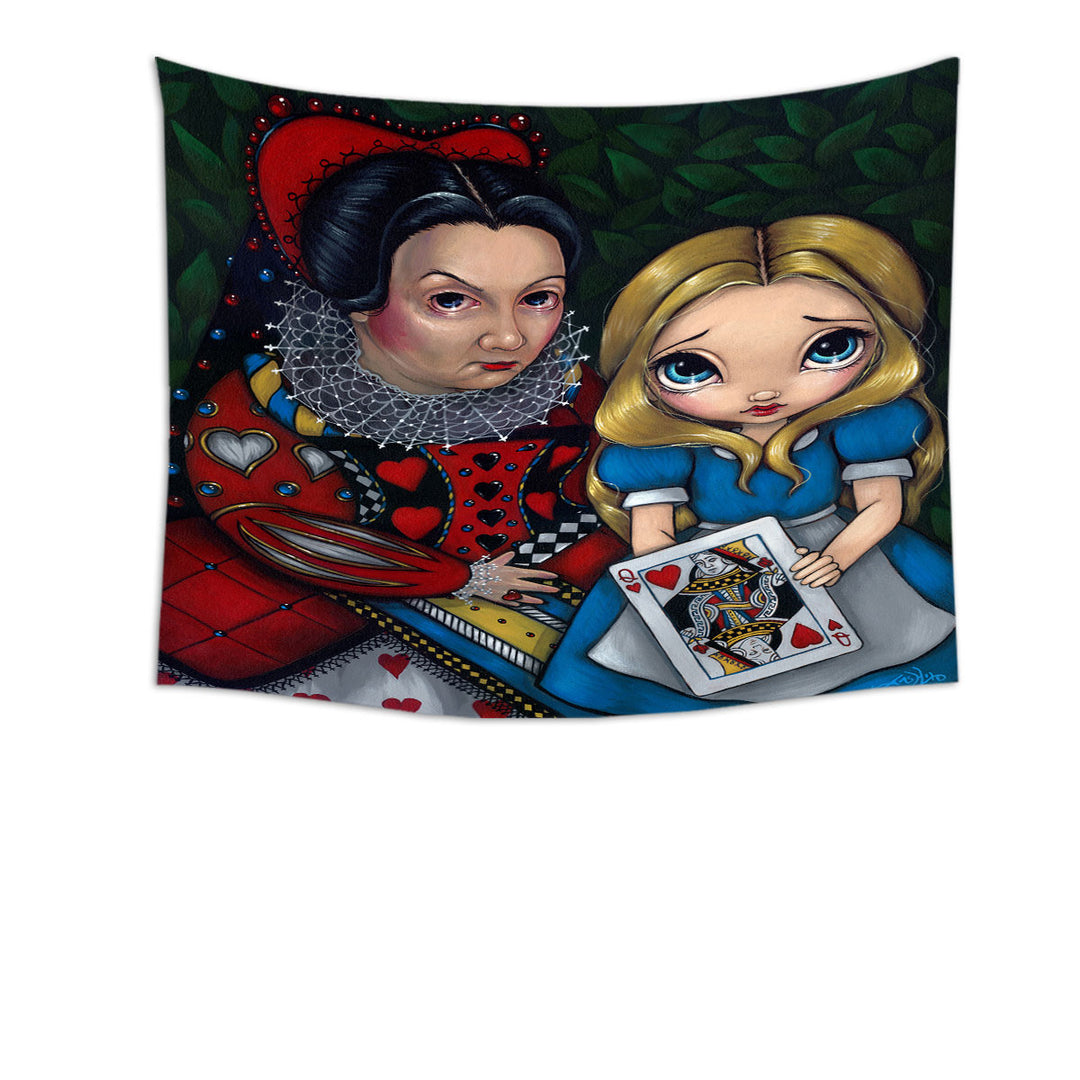 Alice and the Queen of Hearts Tapestry Wall Decor