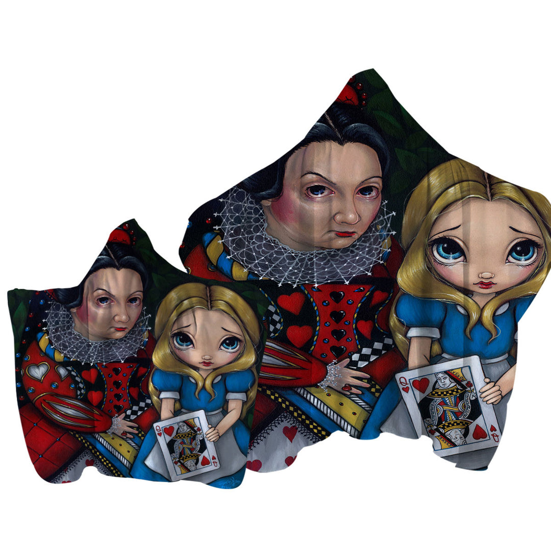 Alice and the Queen of Hearts Towel with Hood