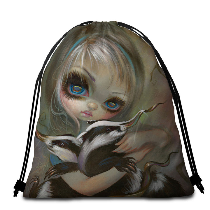 Alice and the Slithy Toves Beach Towels and Bags Set