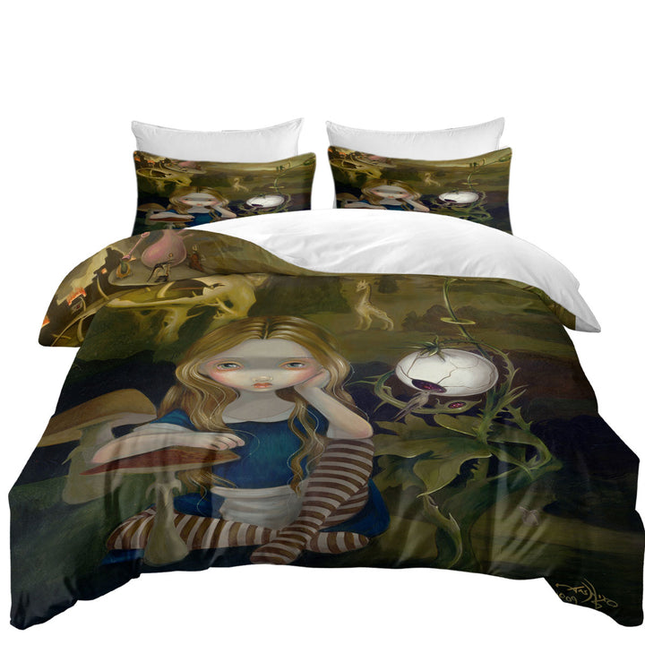 Alice in a Bosch Landscape Duvet Cover