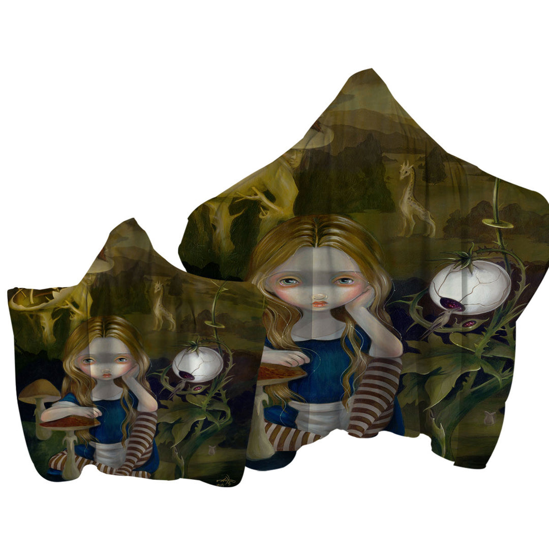 Alice in a Bosch Landscape Towel Hoodie