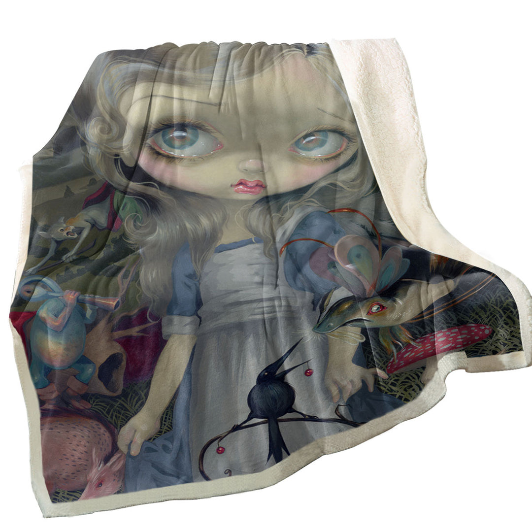 Alice in a Bosch Wonderland Fleece Blankets