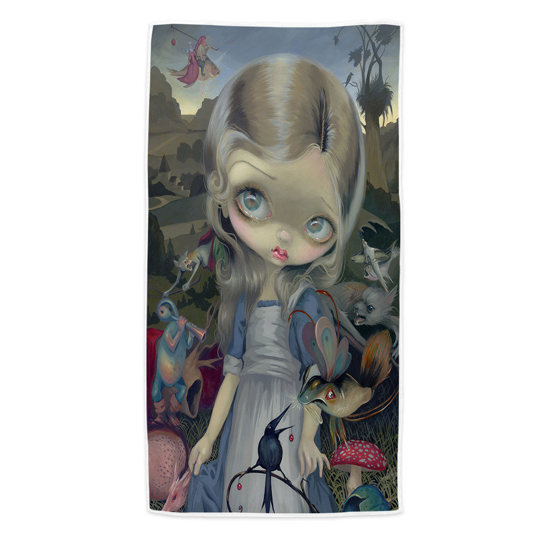 Alice in a Bosch Wonderland Microfiber Beach Towel