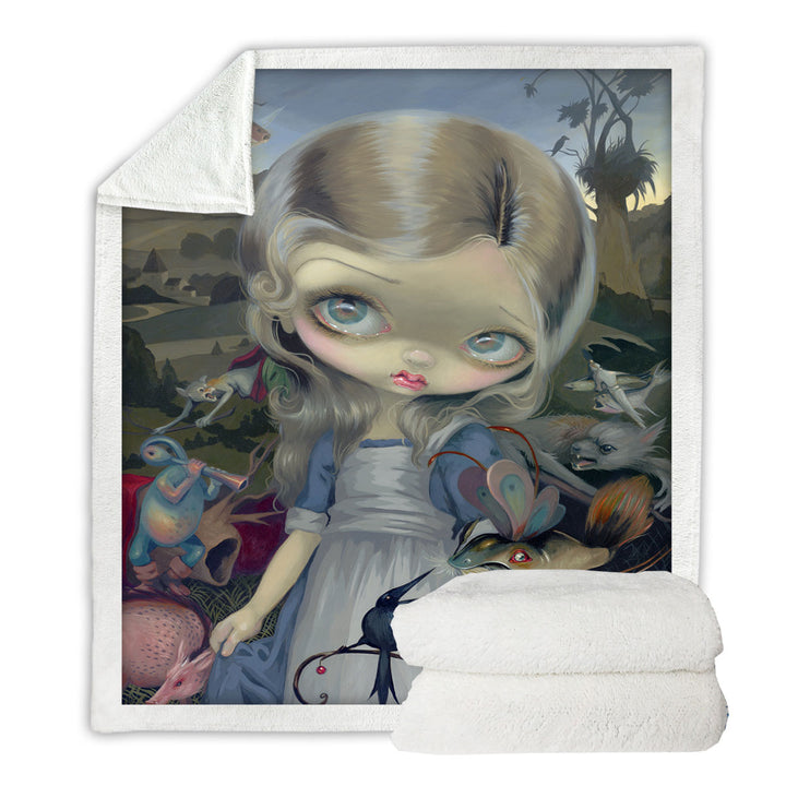 Alice in a Bosch Wonderland Sherpa Blanket