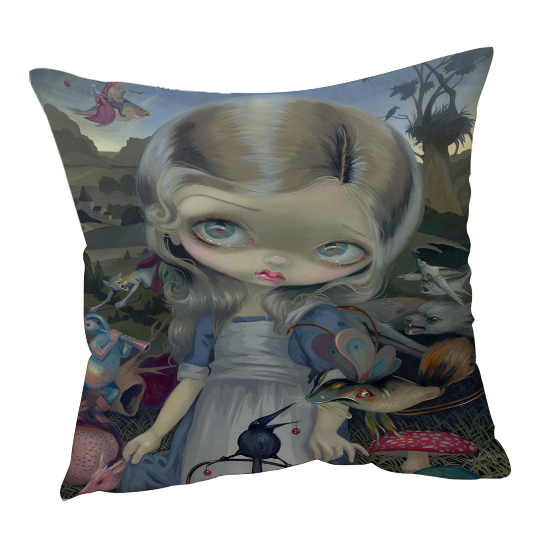 Alice in a Bosch Wonderland Throw Pillows