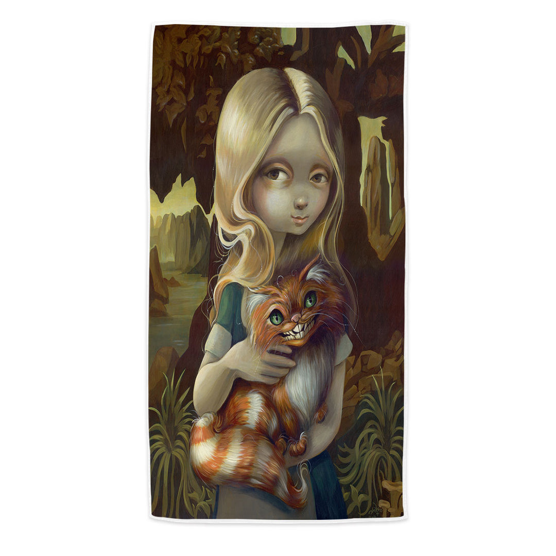 Alice in a Da Vinci Portrait Beach Towel