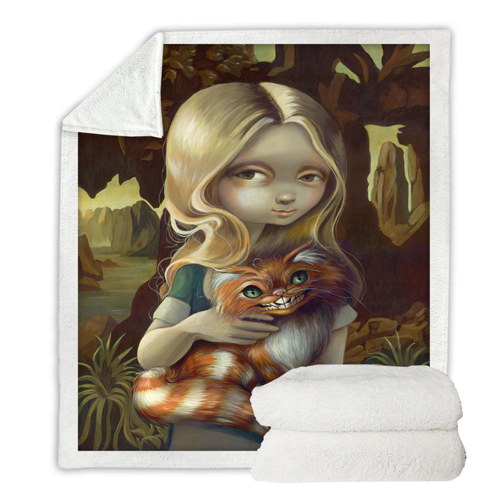 Alice in a Da Vinci Portrait Sherpa Blanket