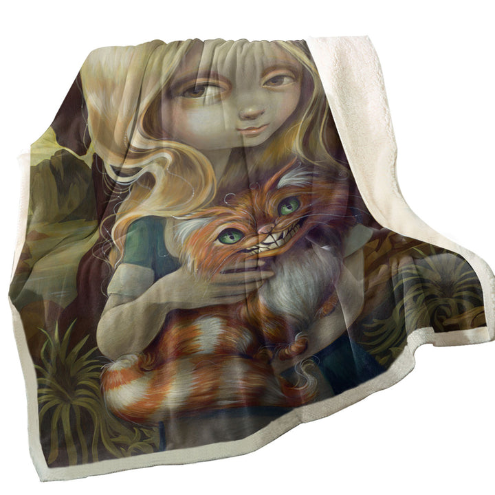 Alice in a Da Vinci Portrait Throw Blanket