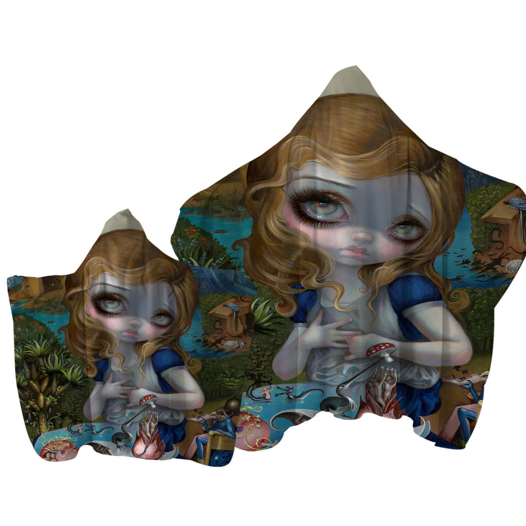 Alice in the Garden of Earthly Delights Towel Hoodie