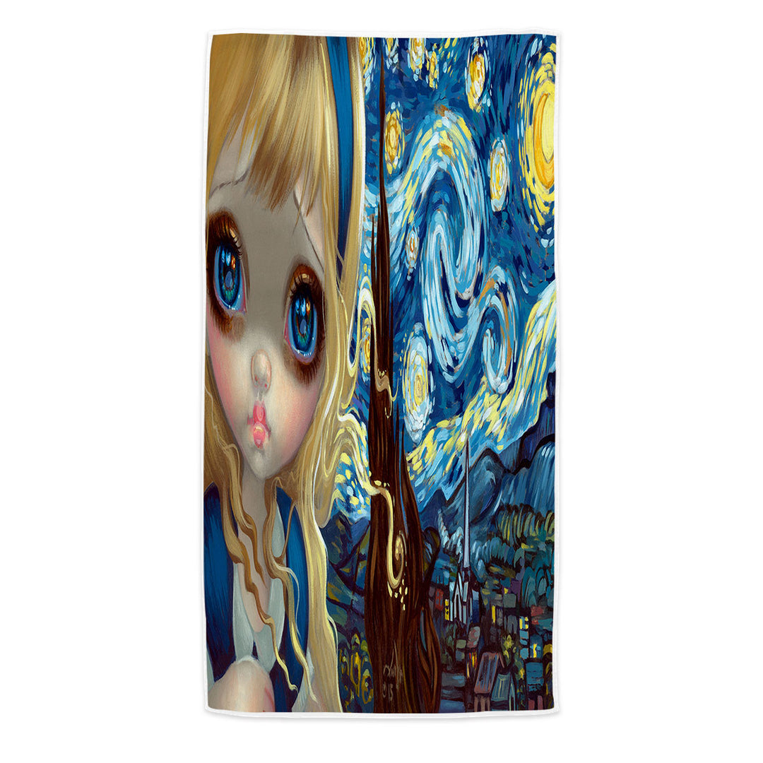 Alice in the Starry Night Microfiber Beach Towel