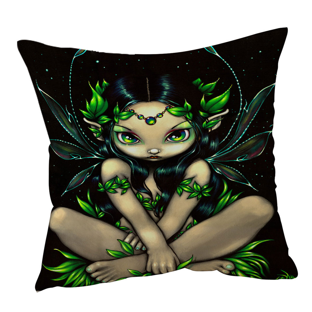 Allura Tropical Green Fairy Throw Pillow