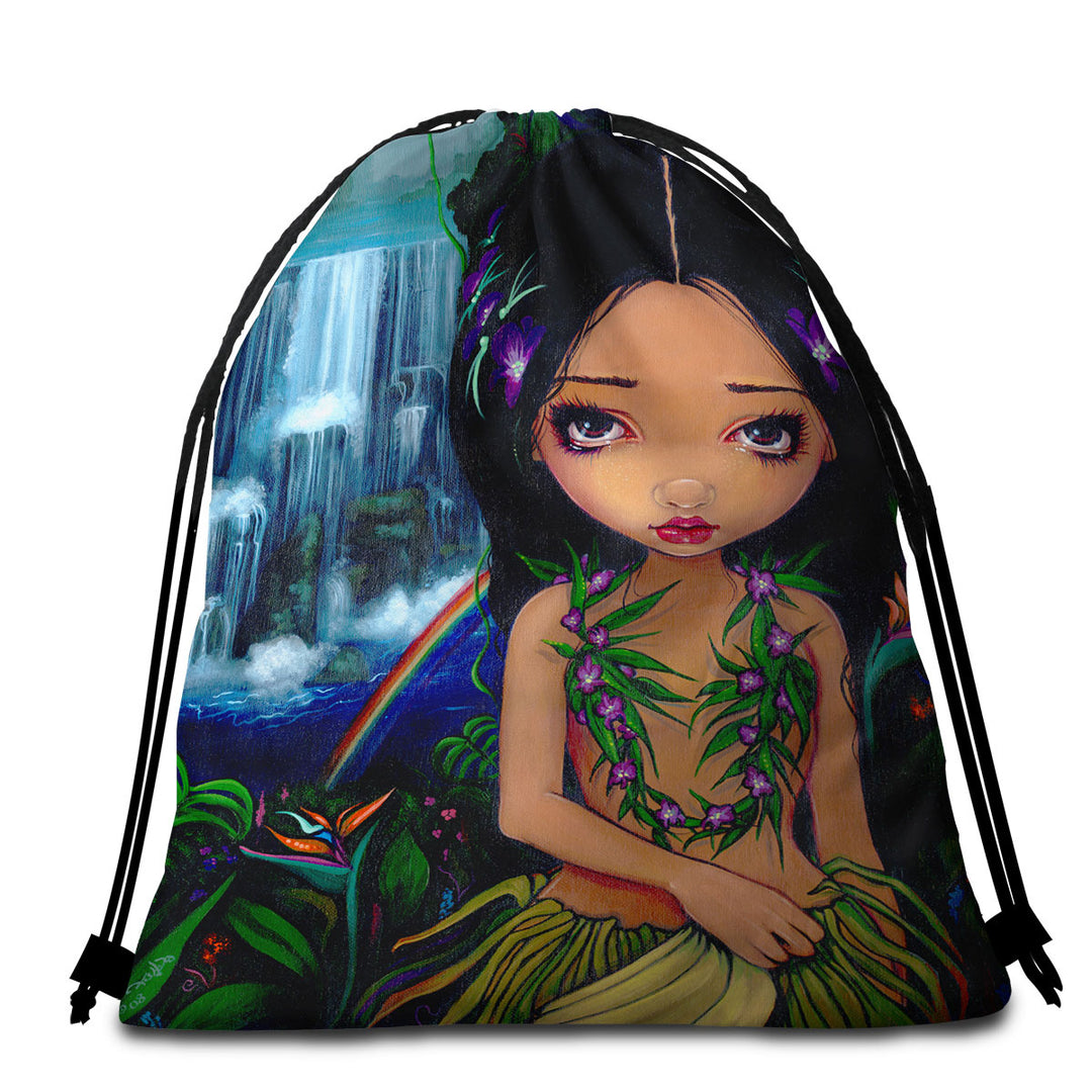 Amara the Hawaiian Fairy Beach Towels