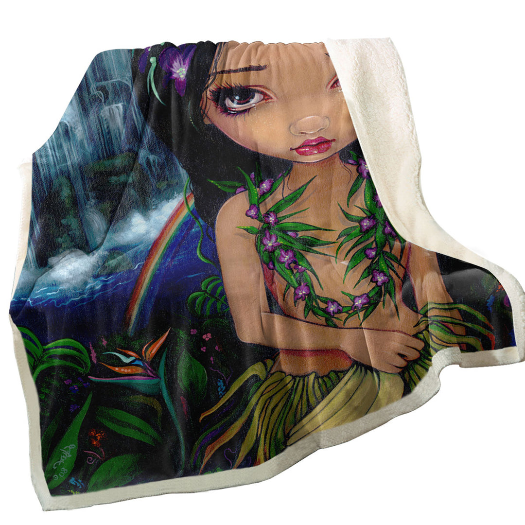 Amara the Hawaiian Fairy Fleece Blankets for Girls