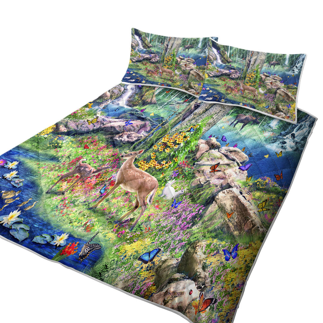 American Forest Animals California King Quilt Sets