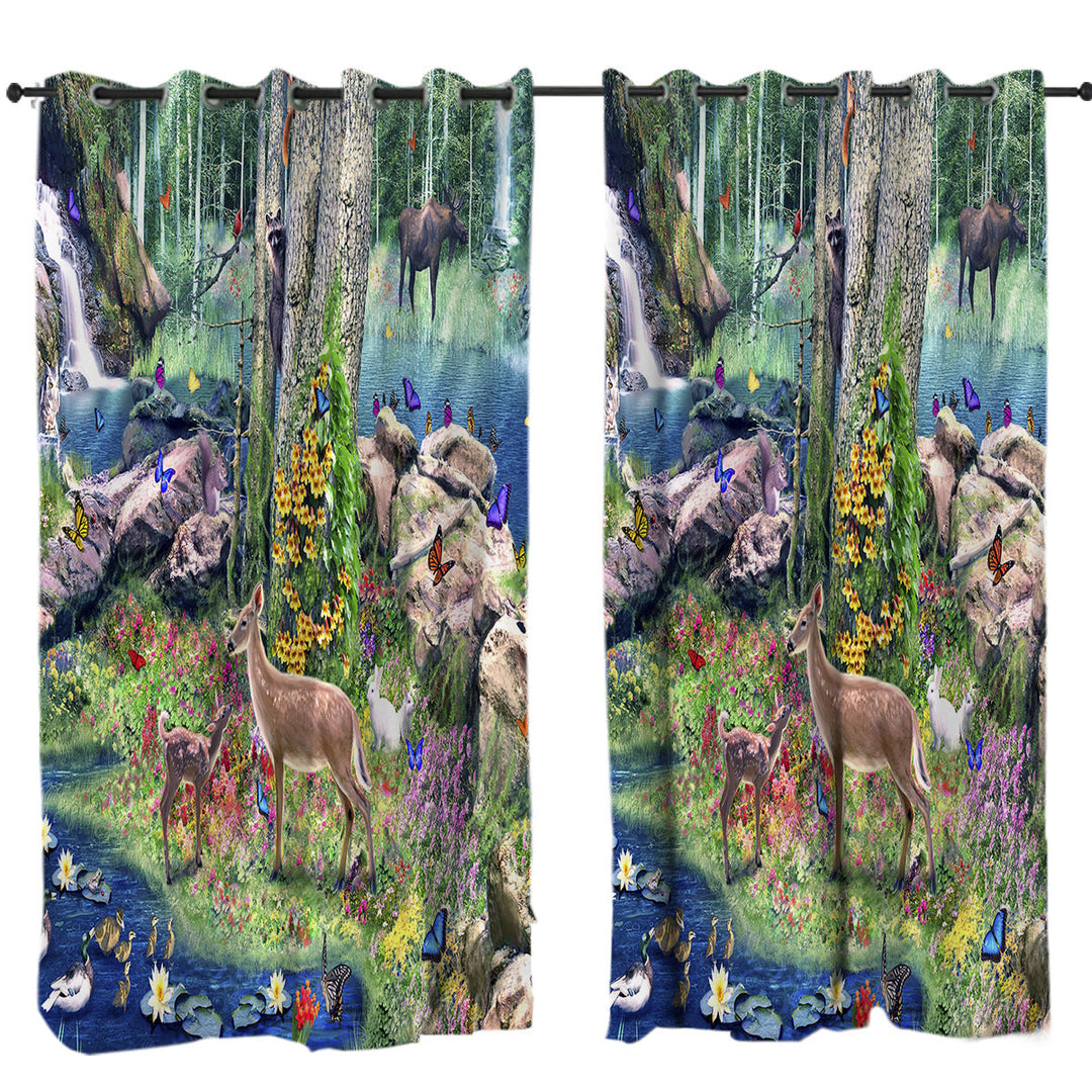 American Forest Animals Drapery