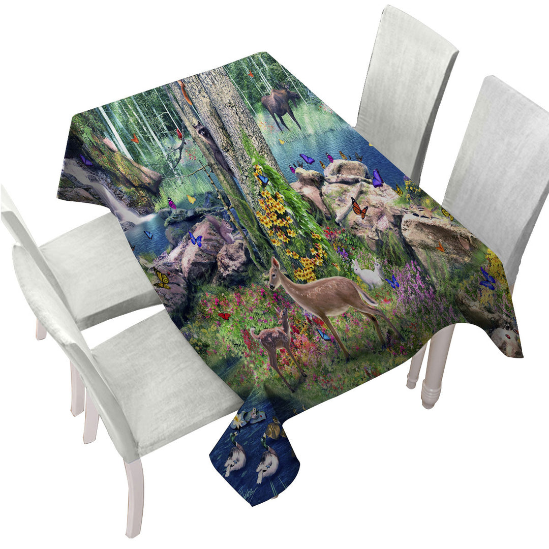 American Forest Animals Tablecloth