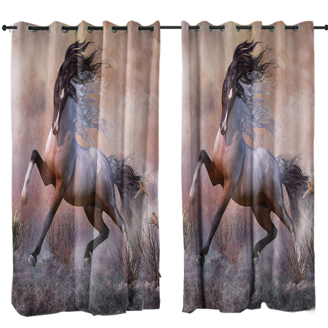 American Wild Spooked Horse Curtain