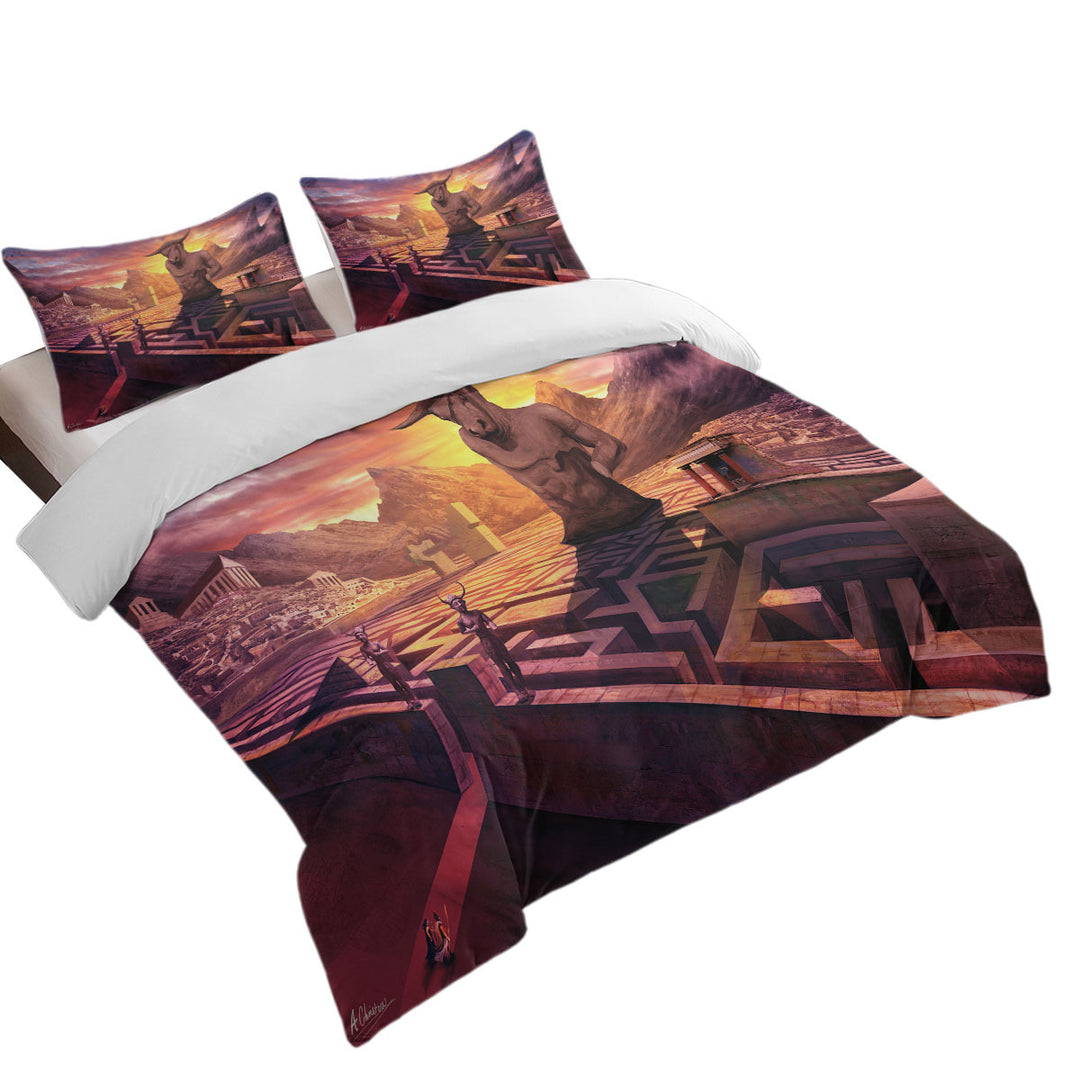 Ancient Fantasy Temple and City Duvet Covers King