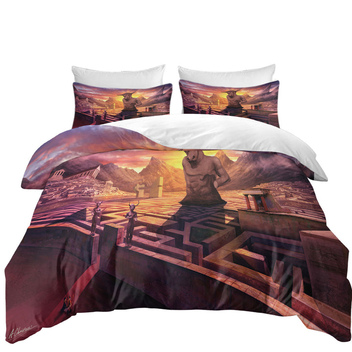 Ancient Fantasy Temple and City Good Duvet Covers