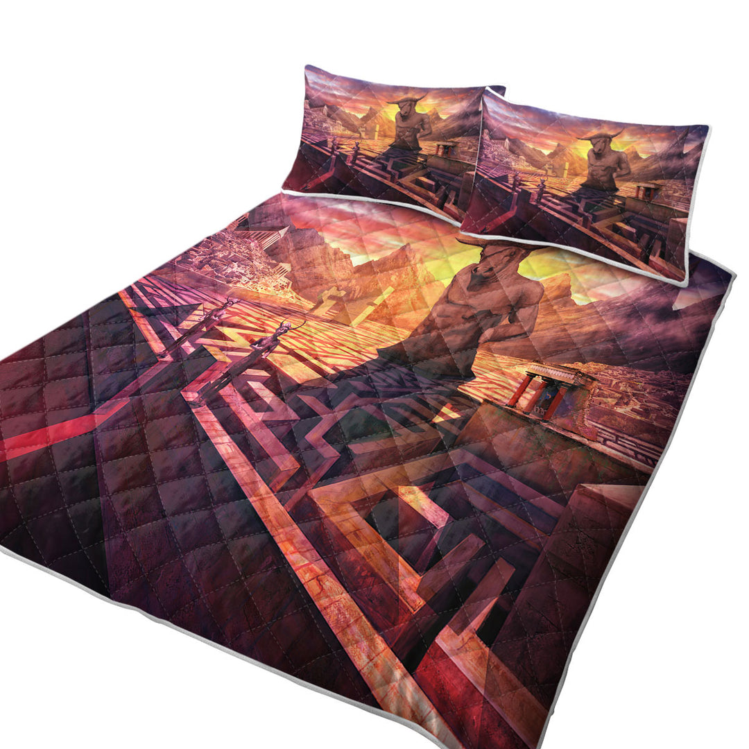 Ancient Fantasy Temple and City Quilts