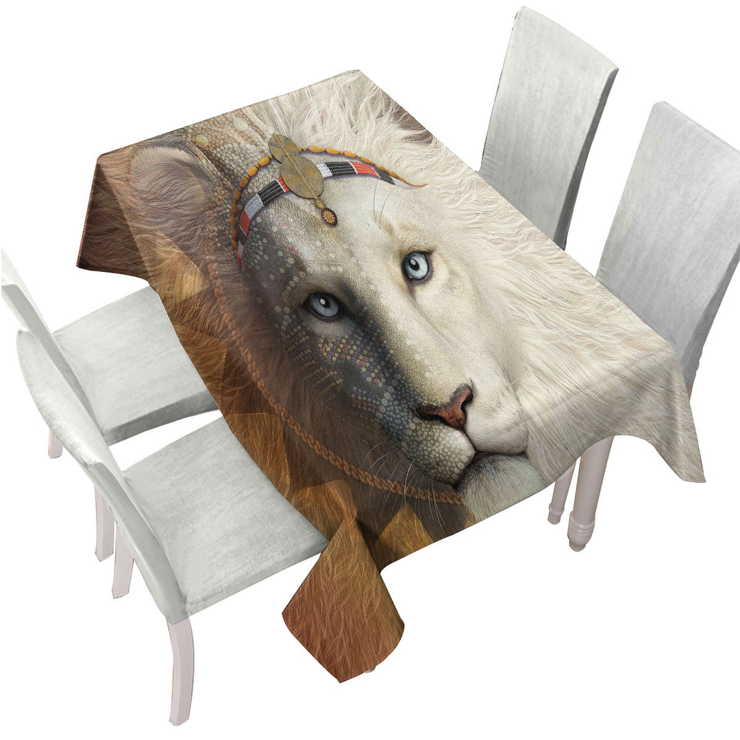 Animal Art Amari the White Lion Tablecloths