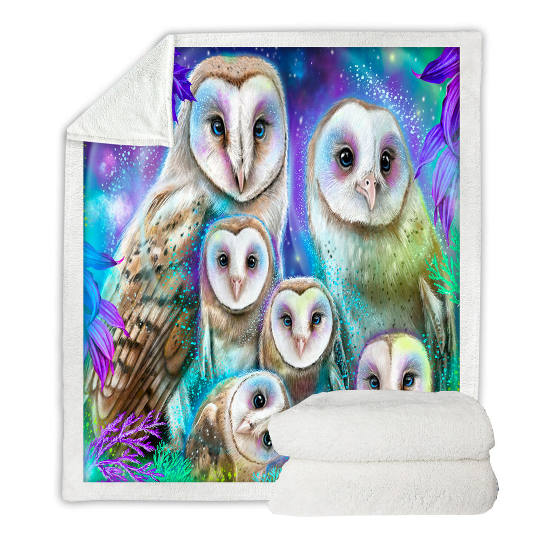 Animal Art Daydream Barn Owls Decorative Blankets