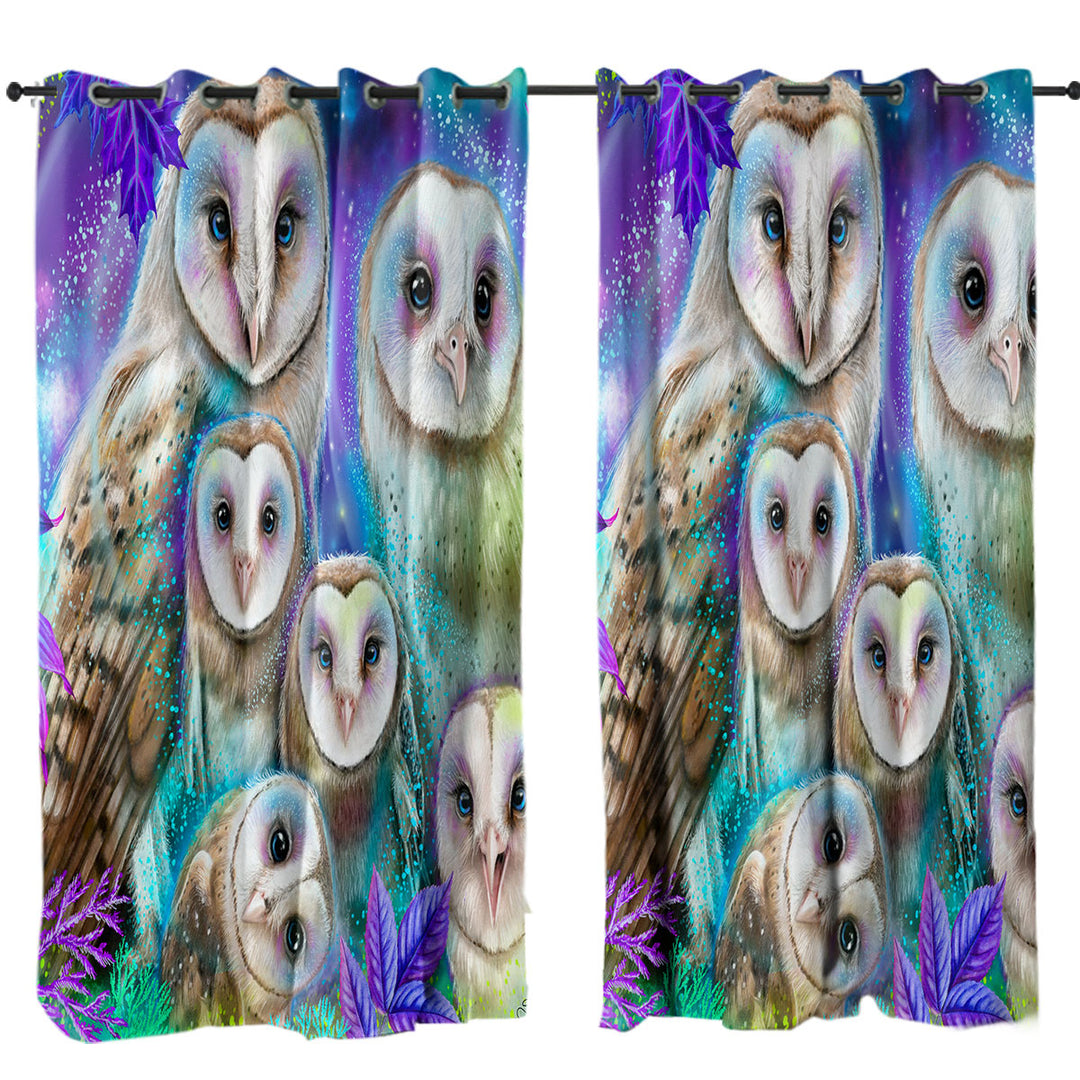 Animal Art Daydream Barn Owls Drapery