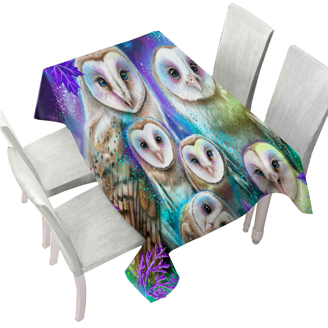 Animal Art Daydream Barn Owls Tablecloths