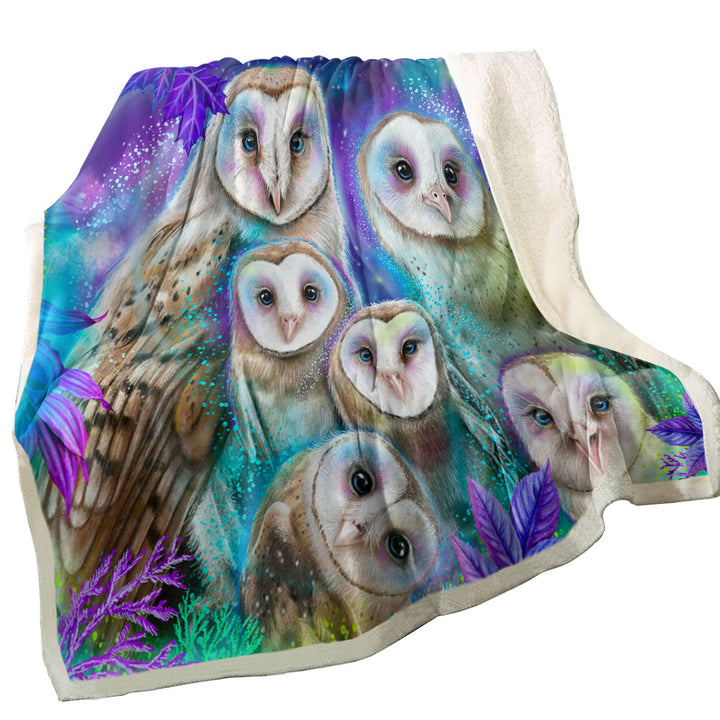 Animal Art Daydream Barn Owls Unique Throws