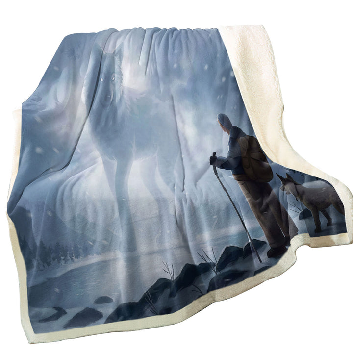 Animal Art Decorative Blankets The Visit Winter Wolf Soul