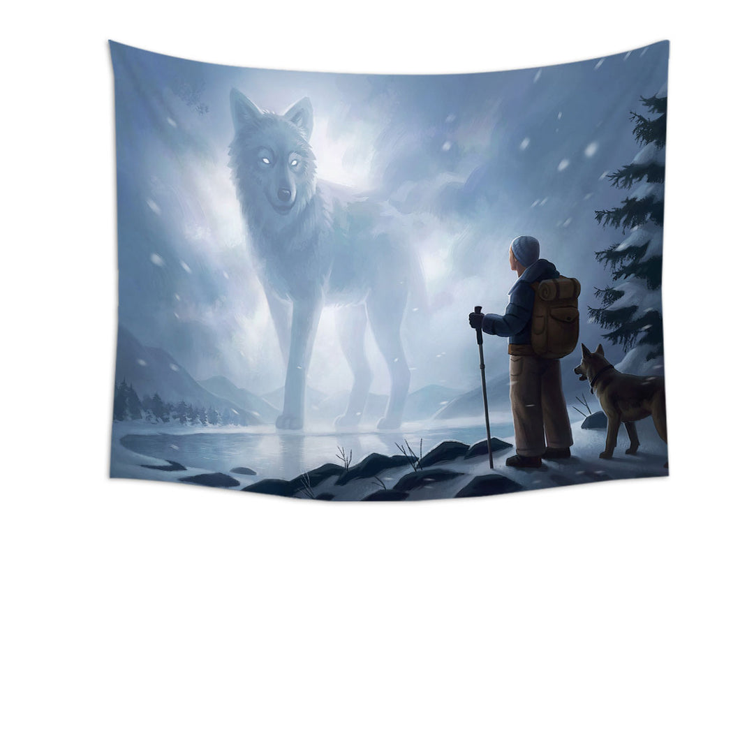 Animal Art Hanging Fabric On Wall The Visit Winter Wolf Soul