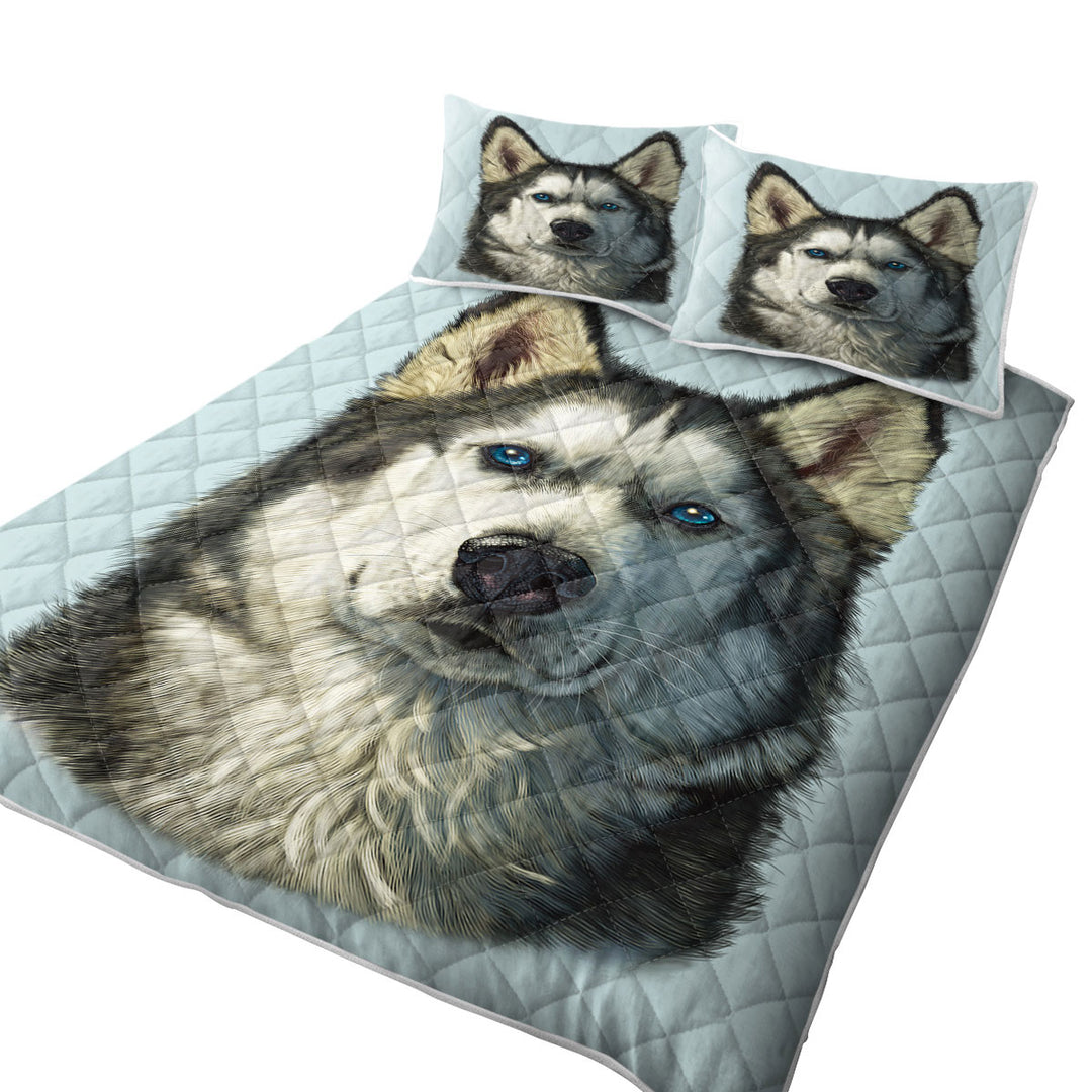 Animal Art Husky Dog Coverlet