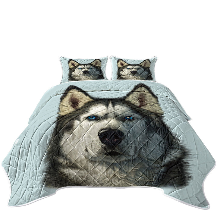 Animal Art Husky Dog King Size Quilt