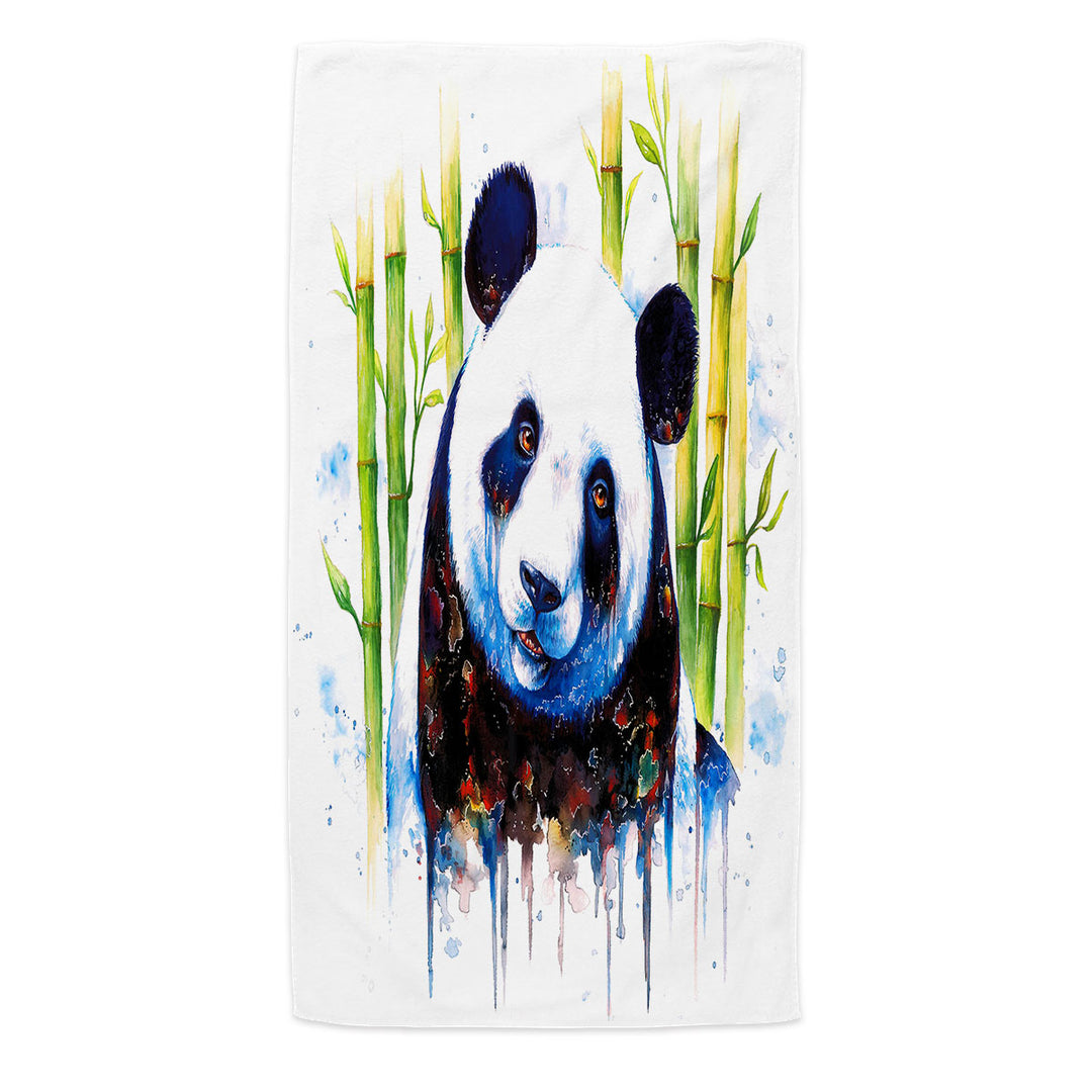 Animal Art Painting Bamboo Panda Beach Towel Microfiber