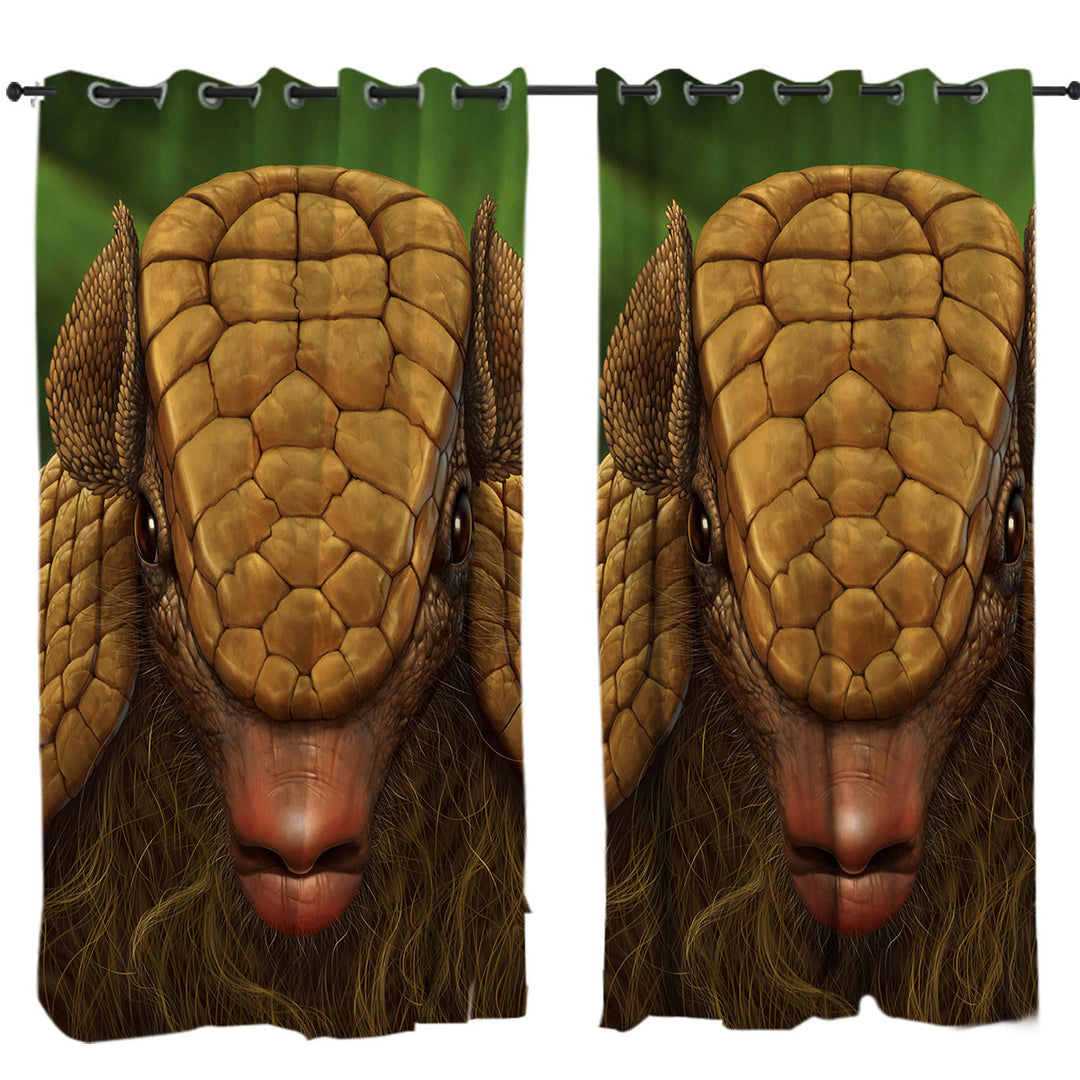 Animal Art Portrait Armadillo Drapes and Curtains