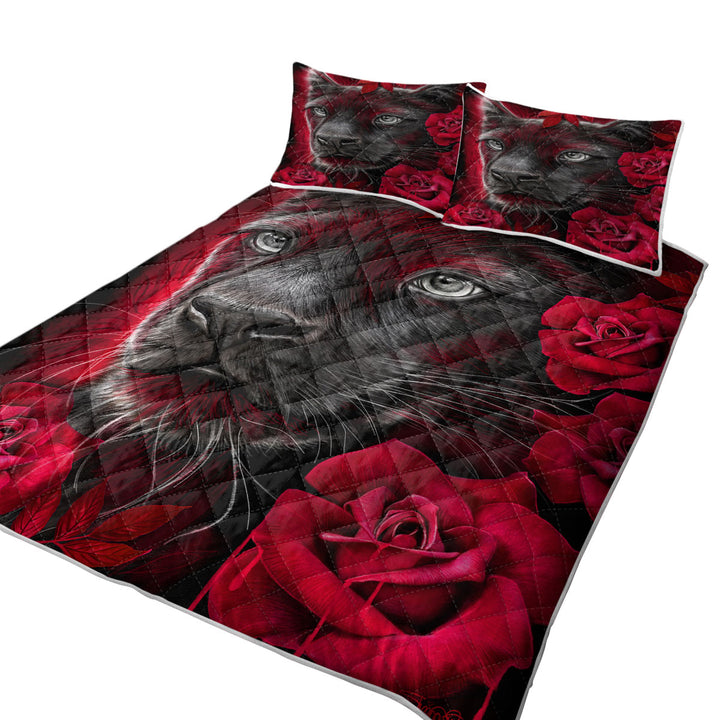 Animal Art Scarlet Rose Panther Quilts