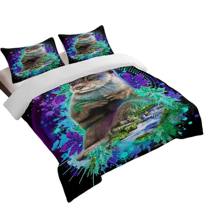 Animal Art Waterfall Otter Spirit Duvet Covers